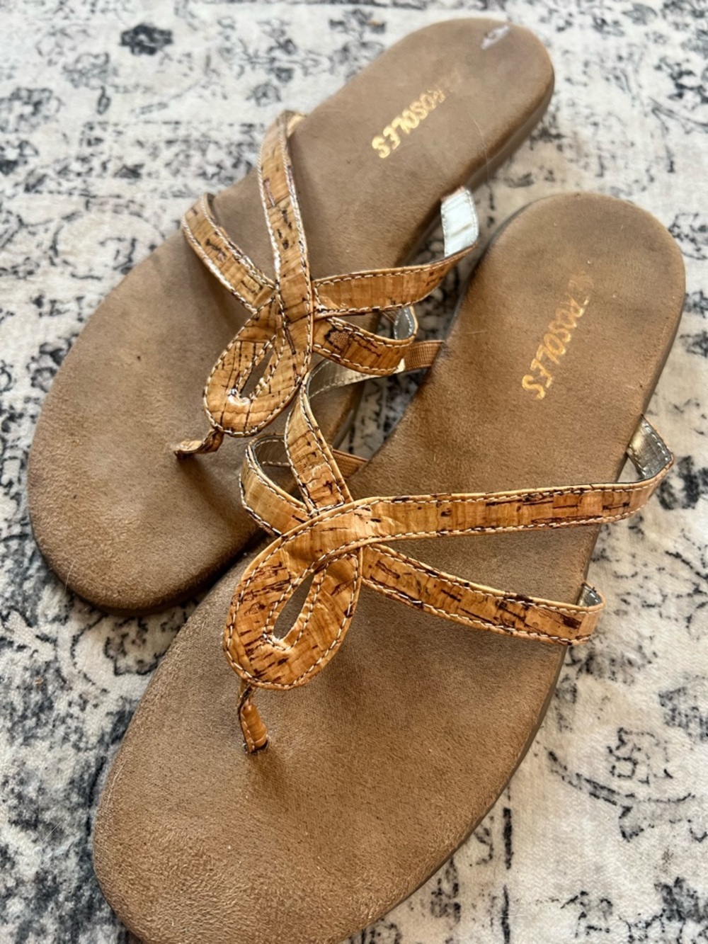 AEROSOLES Tan Loop Thong Sandals with Braided Straps - Women - Picture 9 of 10
